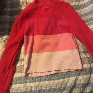 Colorblock Red and Pink Women's Sweater